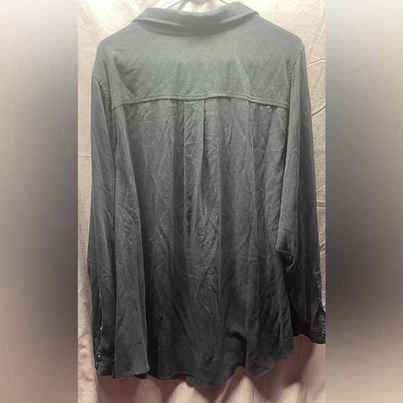 Torrid Silky Basic Black button Down shirt sz 4 - Picture 8 of 9